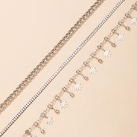 Fashion Palm Pendant Rhinestone Chain Anklet Set main image 5