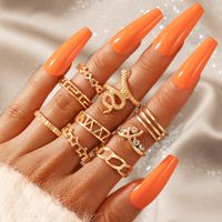 New Fashion Star Five-pointed Star Carved 9-piece Ring main image 1