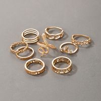 New Fashion Star Five-pointed Star Carved 9-piece Ring main image 5