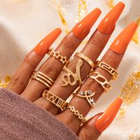 New Fashion Star Five-pointed Star Carved 9-piece Ring sku image 1