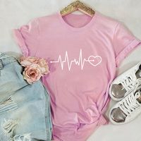 Pure Heart Ecg Printed Cotton T-shirt main image 4