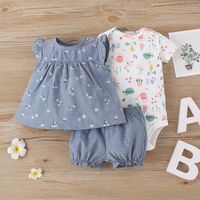 Baby Print Romper Shorts Three-piece Suit main image 1