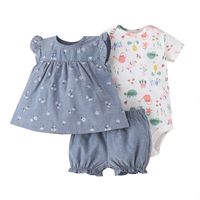 Baby Print Romper Shorts Three-piece Suit main image 3