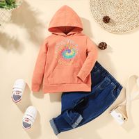 Children's Printing Hooded Sweater Jeans Two-piece Suit main image 2