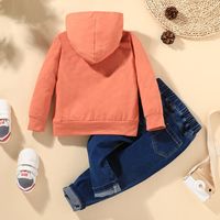 Children's Printing Hooded Sweater Jeans Two-piece Suit main image 3