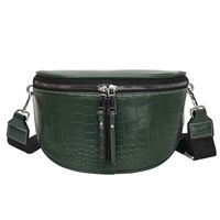 Fashion Solid Color Soft Leather Chest Bag Strap Crocodile Pattern Crossbody Bags main image 6