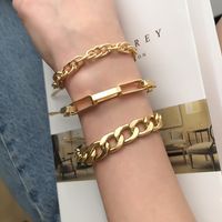 Punk Thick Chain Alloy Bracelet Wholesale main image 2