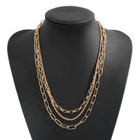 Korea Double Thick Chain Alloy Necklace main image 1