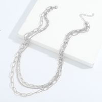 Korea Double Thick Chain Alloy Necklace main image 3