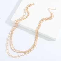 Korea Double Thick Chain Alloy Necklace main image 4