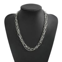 Korea Double Thick Chain Alloy Necklace main image 5