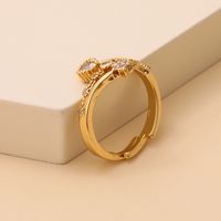 Round Flower Heart-shaped Ring Wholesale main image 5