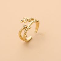 Simple Leaf Pattern Open Ring main image 3