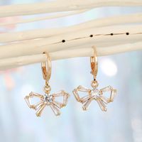 Korean Diamond-studded Zircon Flower Earring main image 5