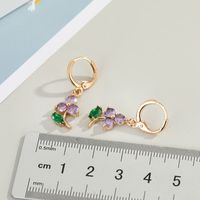 Korean Diamond Zircon Four-leaf Clover Earrings main image 3