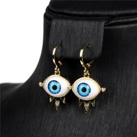 Punk Devil Eyes Diamond Copper Necklace Earrings Set Jewelry main image 4