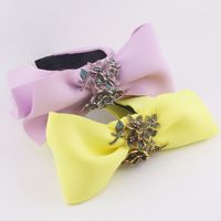 Fashion Bowknot Diamond Flower Sponge Fabric Headband main image 2