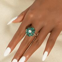 Großhandel Mode Harz Blume Perle Ring main image 1