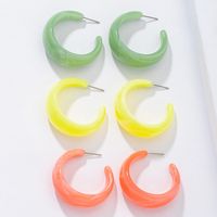 Wholesale C-shaped Resin Acrylic Earrings Set main image 1