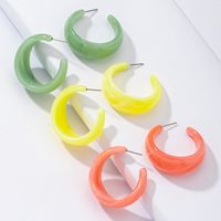 Wholesale C-shaped Resin Acrylic Earrings Set main image 3