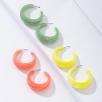 Wholesale C-shaped Resin Acrylic Earrings Set main image 5