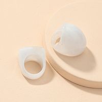 Wholesale Fashion White Wide Face Resin Ring Set main image 5