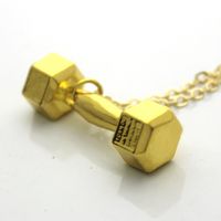 Simple Dumbbell Pendant Fitness Alloy Necklace main image 3