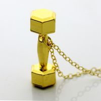 Simple Dumbbell Pendant Fitness Alloy Necklace main image 4