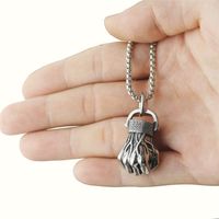 Simple Fist Stainless Steel Necklace Wholesale main image 3
