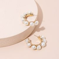 Baroque Pearl C-shaped Earring Wholesale main image 4