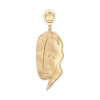 Retro Golden Face Alloy Earrings Wholesale main image 3