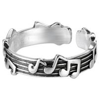 Musical Note Five-line Music Score Opening Adjustable Ring main image 2