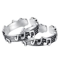 Musical Note Five-line Music Score Opening Adjustable Ring main image 4