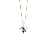 Punk Devil Eyes Diamond Copper Necklace Earrings Set Jewelry sku image 1