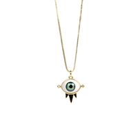 Punk Devil Eyes Diamond Copper Necklace Earrings Set Jewelry sku image 2