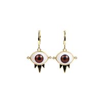 Punk Devil Eyes Diamond Copper Necklace Earrings Set Jewelry sku image 12