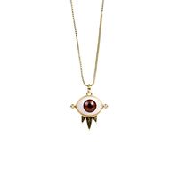 Punk Devil Eyes Diamond Copper Necklace Earrings Set Jewelry sku image 4