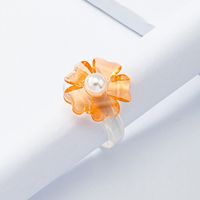 Großhandel Mode Harz Blume Perle Ring sku image 3
