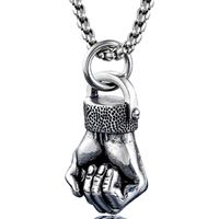 Simple Fist Stainless Steel Necklace Wholesale sku image 1