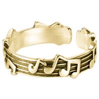 Musical Note Five-line Music Score Opening Adjustable Ring sku image 2