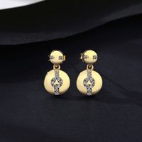 Fashion Diamond Round Silver Earrings Wholesale main image 5