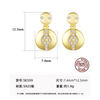 Fashion Diamond Round Silver Earrings Wholesale main image 6