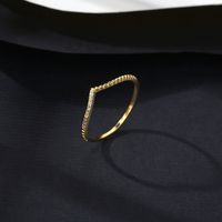 Fashion V-shaped Inlaid Rhinestone S925 Silver Ring Wholesale main image 4