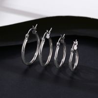 Simple Semicircle Silver Earring Wholesale main image 4