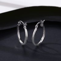 Simple Semicircle Silver Earring Wholesale main image 5