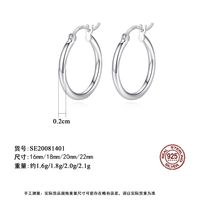 Simple Semicircle Silver Earring Wholesale main image 6
