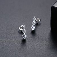 Simple Zircon Geometric Silver Earrings Wholesale main image 5
