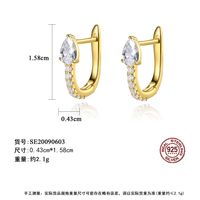 Simple Diamond Geometric Silver Earrings Wholesale main image 6