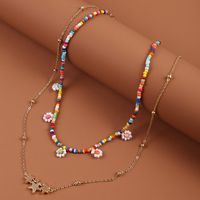 Bohemian Flower Multi-layer Resin Necklace main image 1