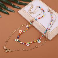 Bohemian Flower Multi-layer Resin Necklace main image 4
